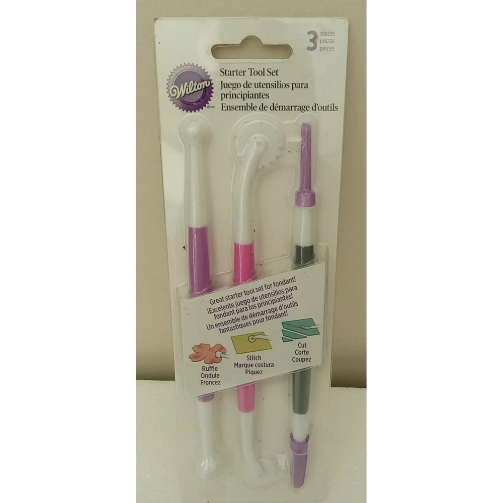 Wilton 3 pc Starter Tool Set Fondant Cake Decorating Tool New